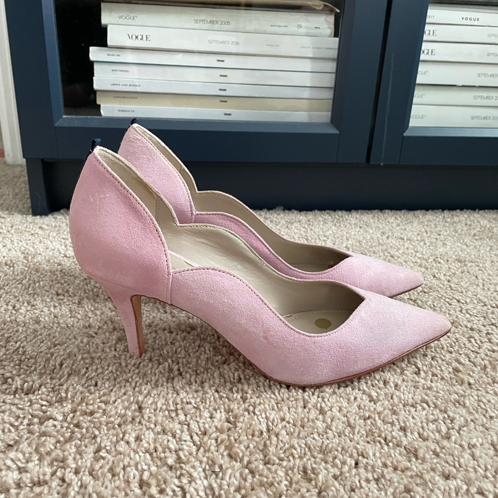Boden Pink Suede Pointed-Toe Heels